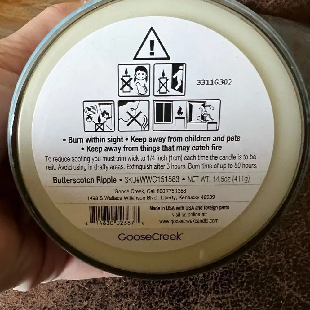 Goose Creek Willy Wonka Limited Edition 3 Wick Candle Butterscotch Ripple 14.5oz